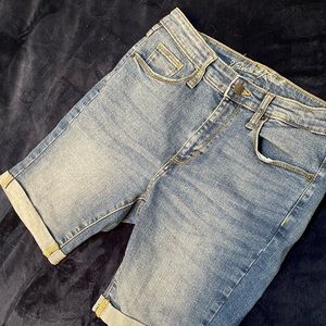 High-rise, quality denim shorts, size 10.